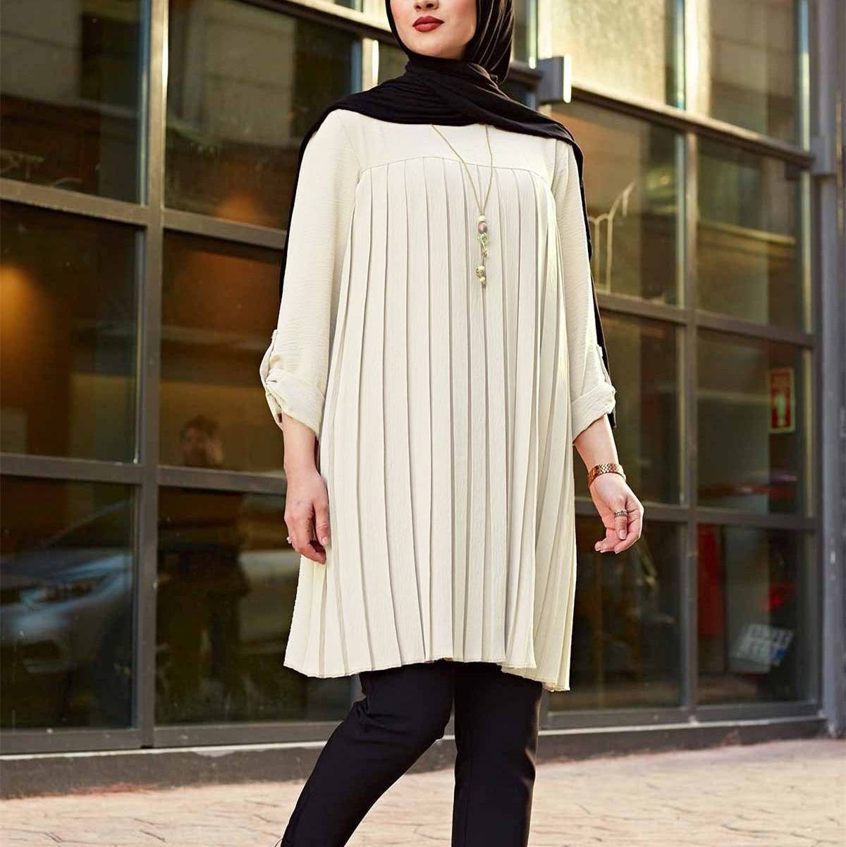 Newest Turkish Arab Women Clothing Elegant Long Sleeve Muslim Tops Blouse Modest Fashion Dubai Fancy Dresses Muslim Tops