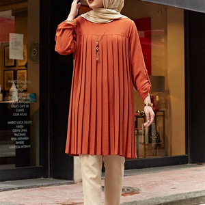 Newest Turkish Arab Women Clothing Elegant Long Sleeve Muslim Tops Blouse Modest Fashion Dubai Fancy Dresses Muslim Tops