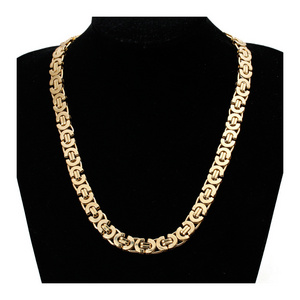 Fashion hip-hop 6MM-11MM stainless steel necklace Byzantine chain titanium steel sweater chain men's and women's chain