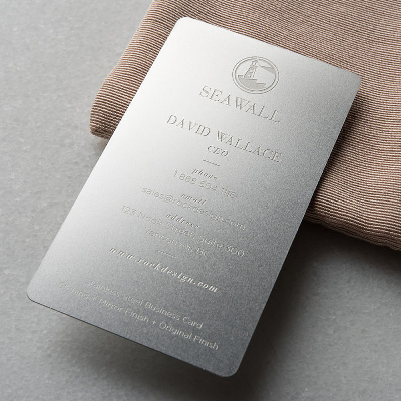 Custom Stainless Steel Laser Engraved Metal Business Cards