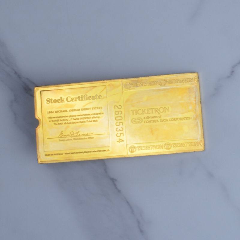 Professional Custom Large Size Rectangular Gold Plated Metal Gold Bars Commemorative Gold Bars