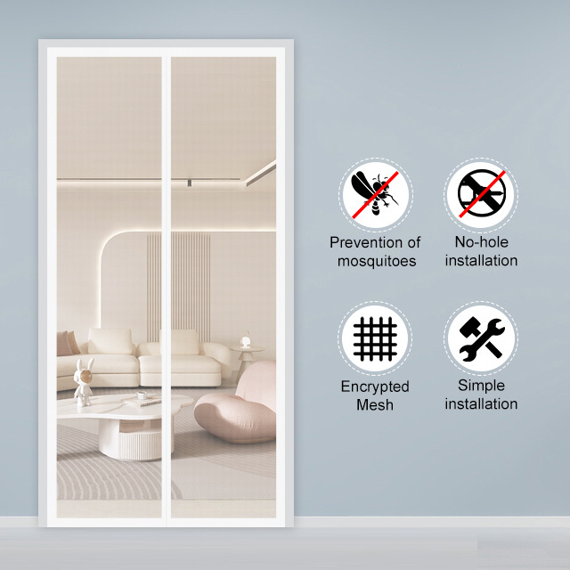 Easy-to-Install Ventilated and Anti-Mosquito Door Curtain with Extended Edges Door Curtain Screen