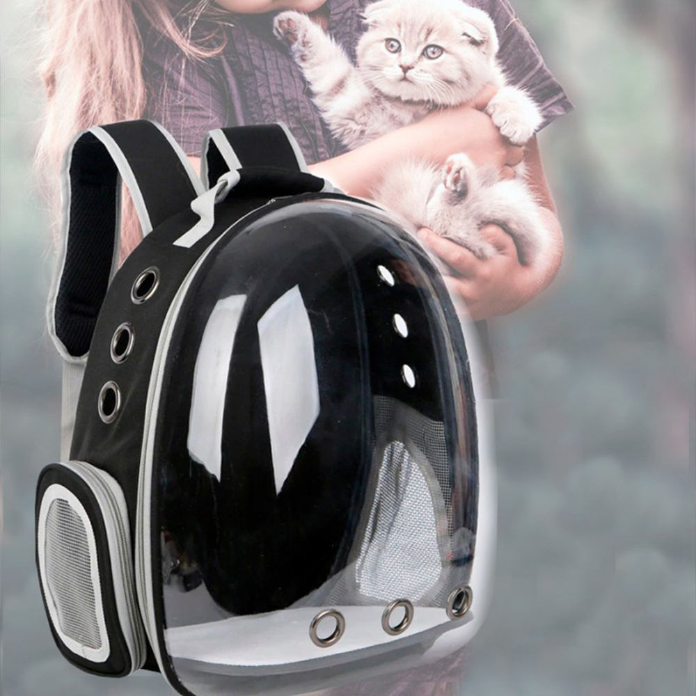 Multi-functional side-open portable cat travel out pet cat bag transparent panoramic dog backpack