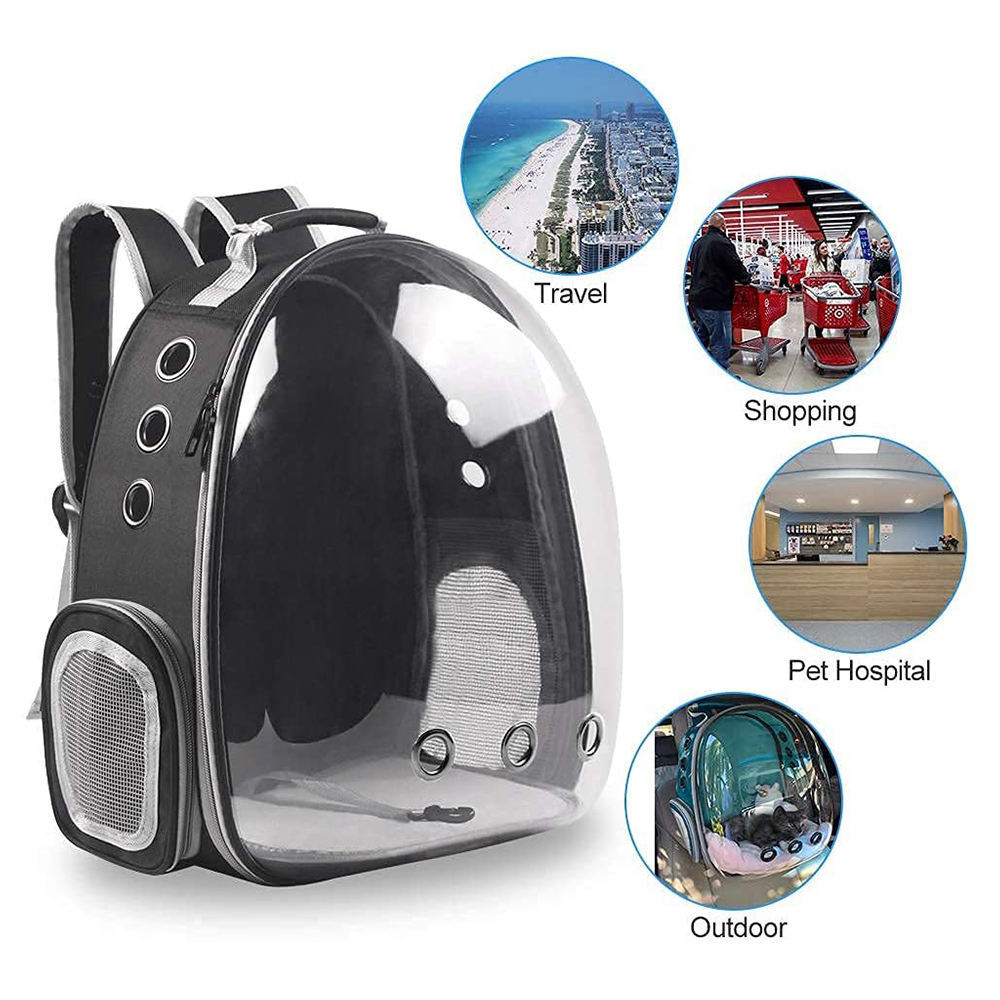 Multi-functional side-open portable cat travel out pet cat bag transparent panoramic dog backpack