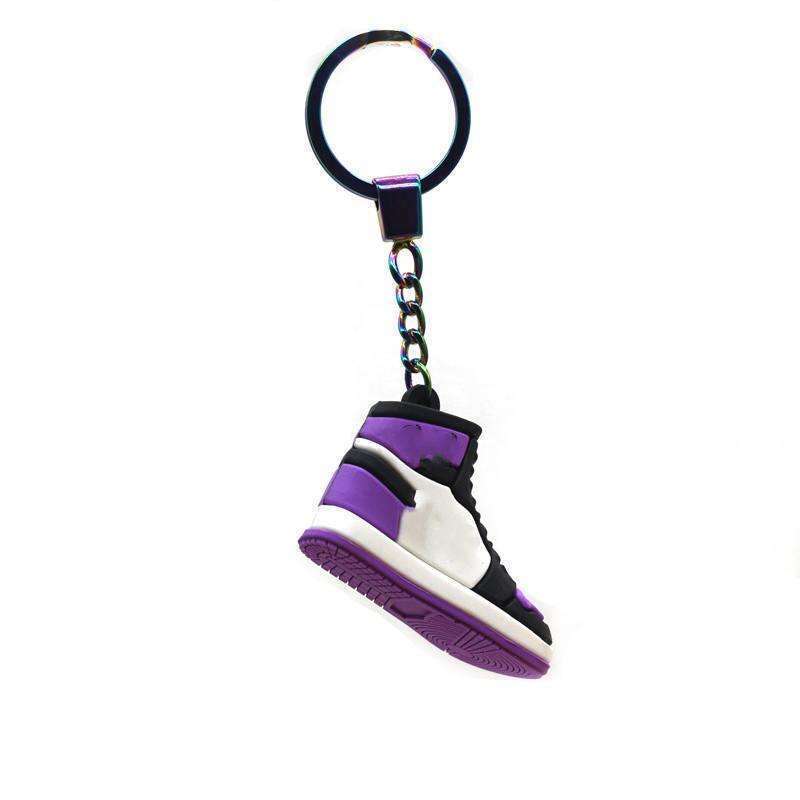 Wholesale HOT Rubber Keychain Mini Basketball Sneakers Key Chains Mini 3d Pvc Plastic Stainless Steel Promotion Gift