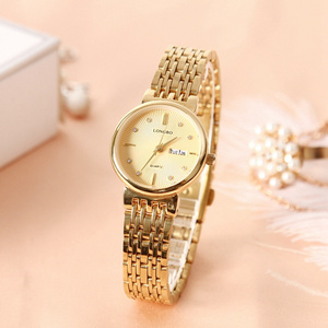 LONGBO custom factory low moq lover's wrist special design gold quartz couple unisex watch