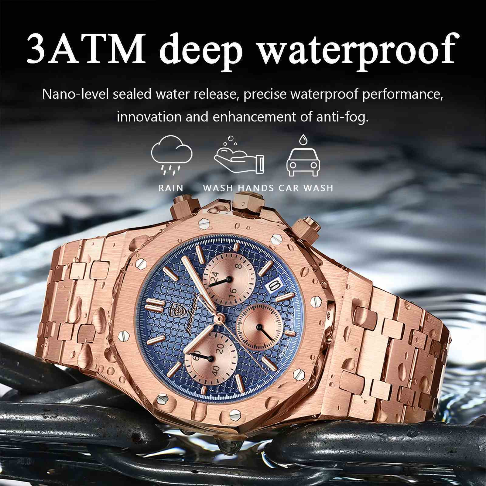 poedagar 926 top luxury man watch high quality waterproof Chronograph Reloj Hombre Luminous Stainless Steel Quartz Watch For men