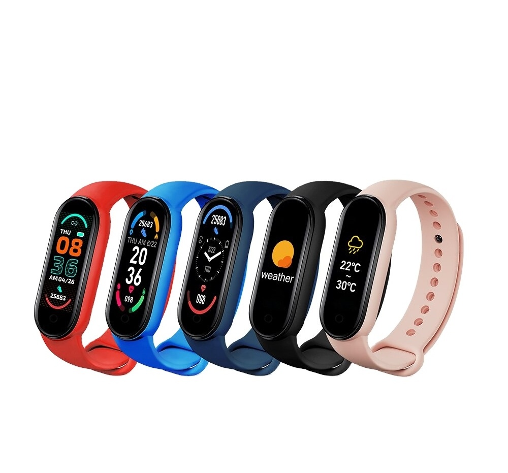 colour screen magnetic charging men's wristwatch fitness tracker smart watch sports m6 smart bracelet