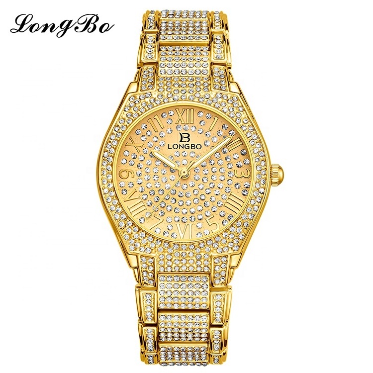 LONGBO 80667 Fashion Quartz Diamond Ladies Women's Ladies Girl Diamond Waterproof Glass Alloy Round watch