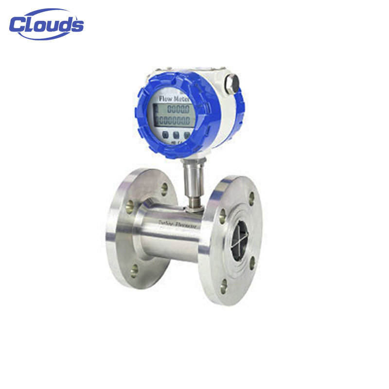 Clouds Ip67 2 Digital Type Flowmeter Electronic Gas Fuel Liquid Water Rs485 Turbine Flow Meter