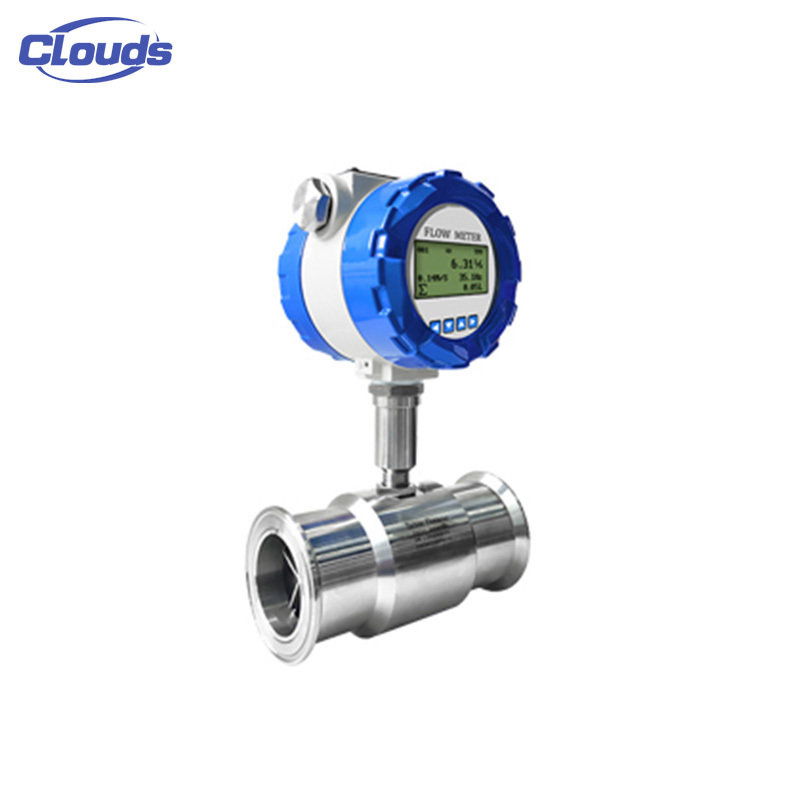 Clouds SS316 DN4-DN200 Integrated type Turbine liquid control flow meter Turbine Flowmeter output Pulse 4-20mA RS485 Hart