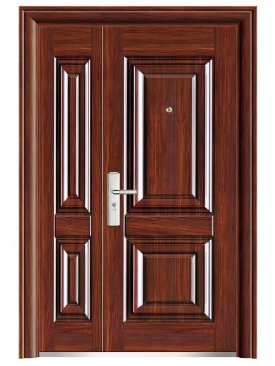 China steel security one and half door with iron sheet gate design and best price