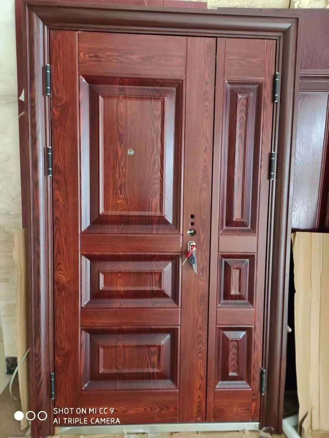 China steel security one and half door with iron sheet gate design and best price