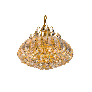 Light Fixture Decor Classical Pendant Lamp Gold Finish Mosque Lighting Luxury K9 Crystal Small Chandelier For Home Office Hotel