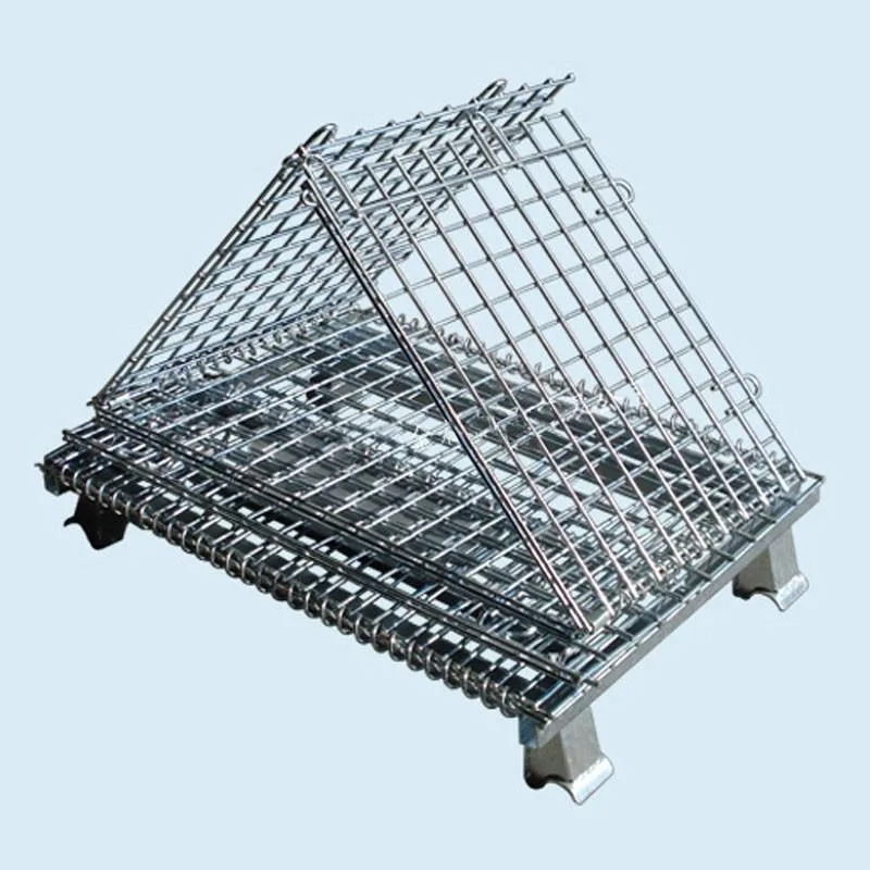 Quality Assurance Stackable Wire Baskets Storage Cage with Wheels Collapsible Roll Cage