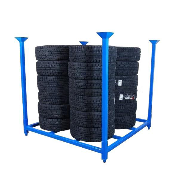 Factory Wholesale Mobile Folding Durable Portable Storage Tire Stacking Rack for Sale