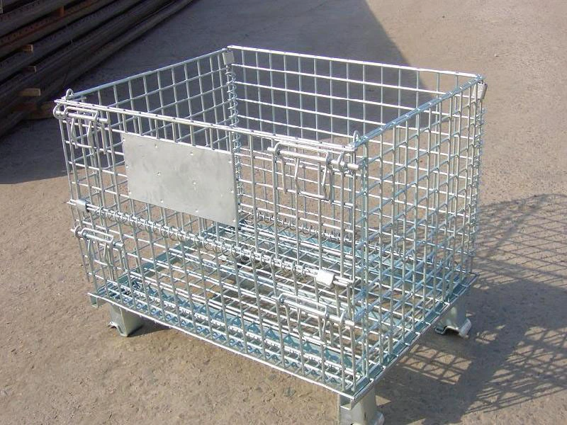 Quality Assurance Stackable Wire Baskets Storage Cage with Wheels Collapsible Roll Cage