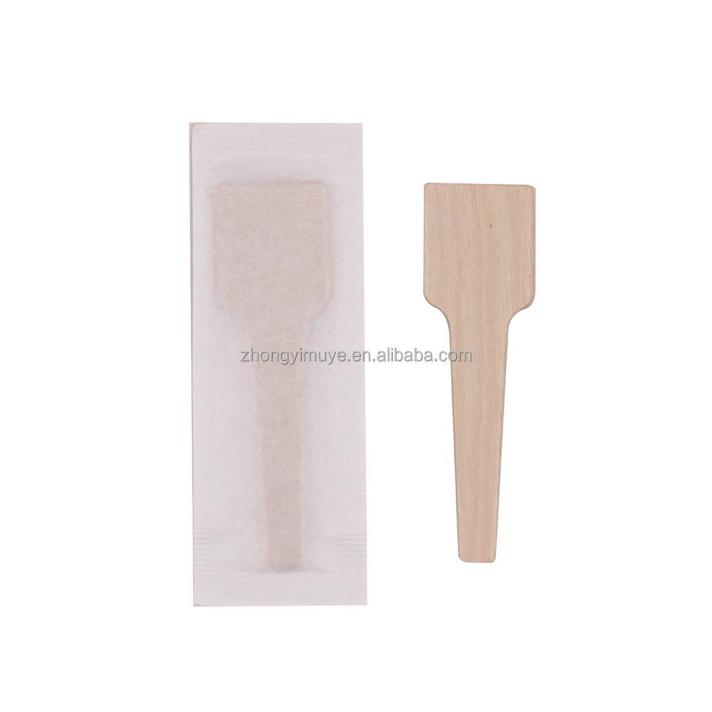 Hiqh quality flat mini wooden disposable ice cream spoon