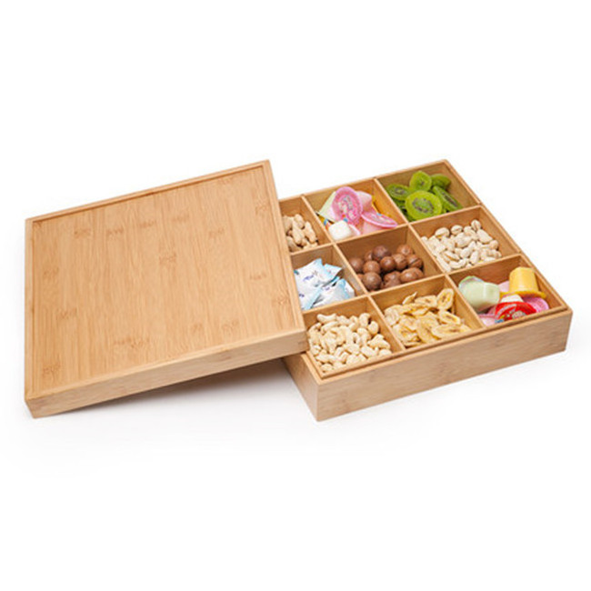 Bamboo Wood Dry Fruit Nuts Snack Storage Box