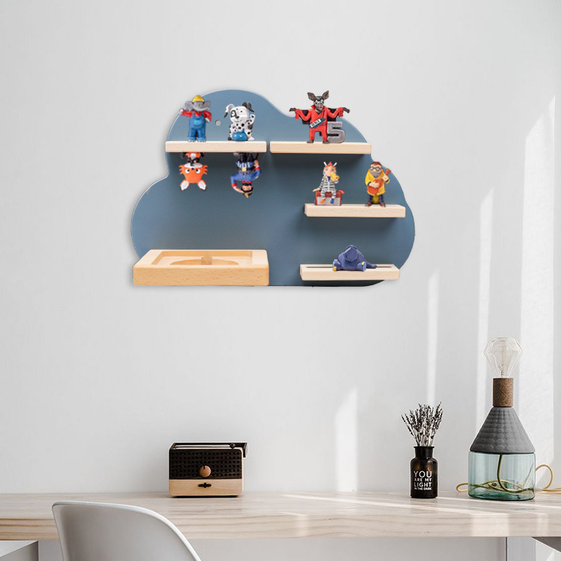 wall mounted Cloud rack Home Storage display rack Decorative floating shelf living Room Bedroom wooden shelving