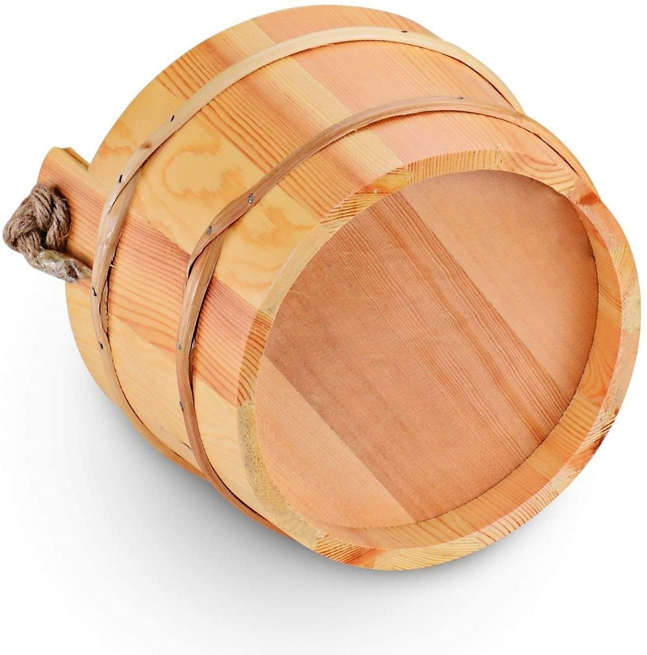 Wooden Sauna Bucket Sauna Spa Accessory - 5 Liter (1.3 Gallon)  Sauna Bucket with Ladle Handmade