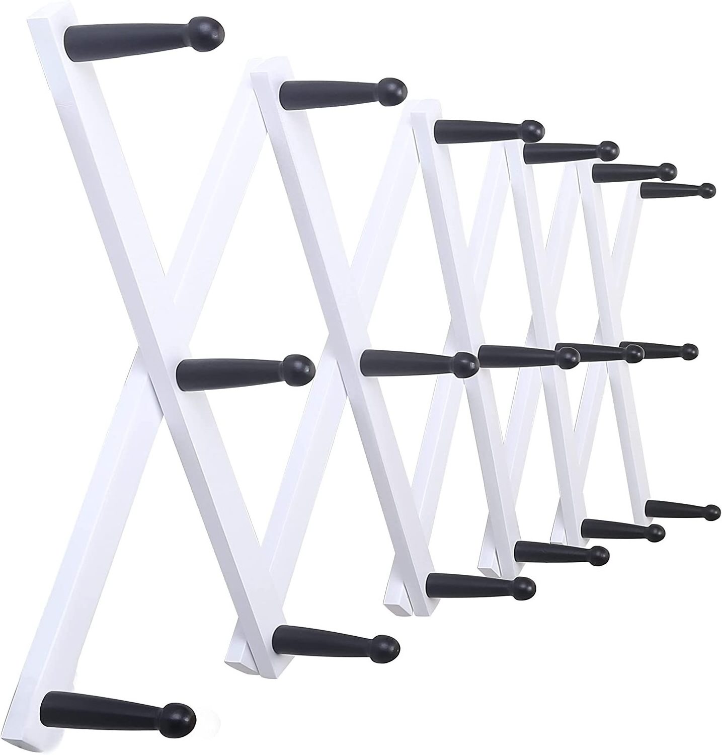 Solid WoodenWall Hanger Modern collapsible coat rack Expandable  Accordion Coat Rack