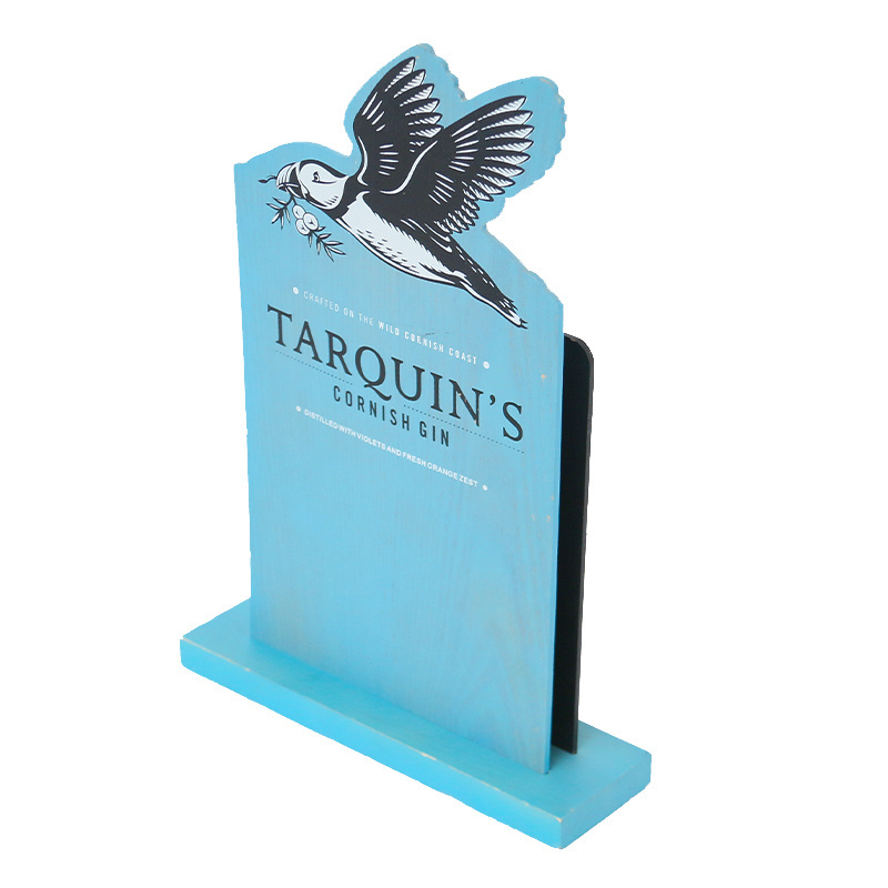 Customized restaurant menu holder wood flip menu holder with black board menu holder for restaurants