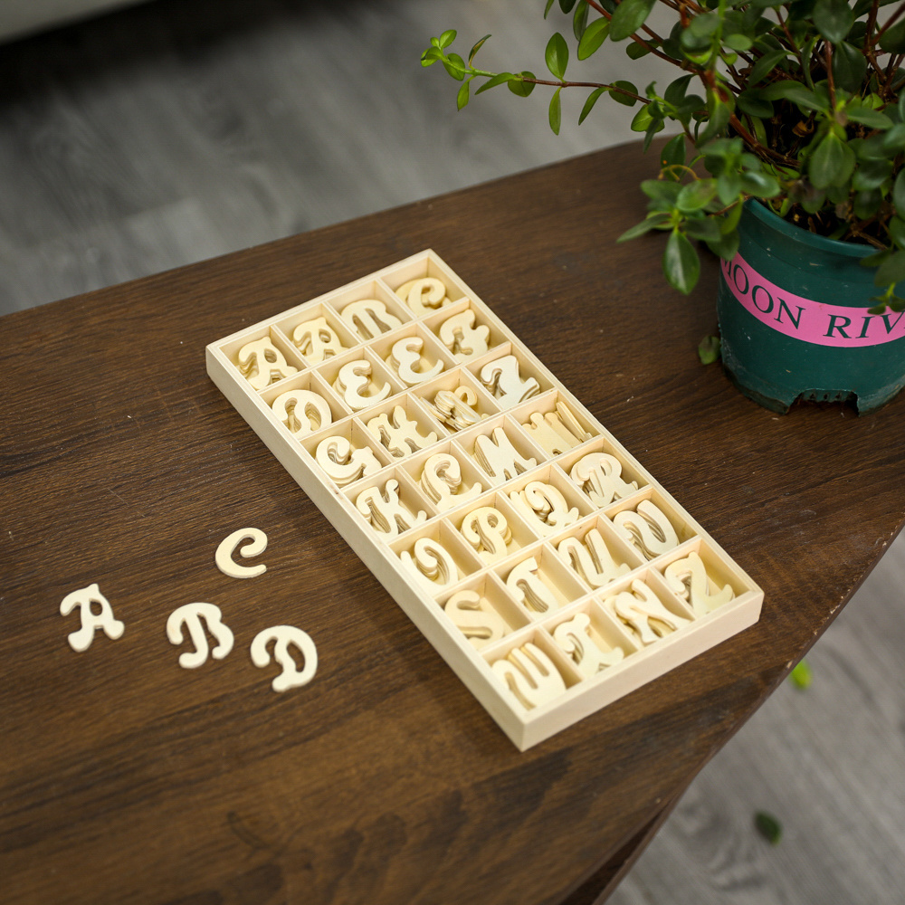 Wall Decorations For Home Wooden Alphabet Letters Laser Cut Wooden 26 English Alphabet Letters