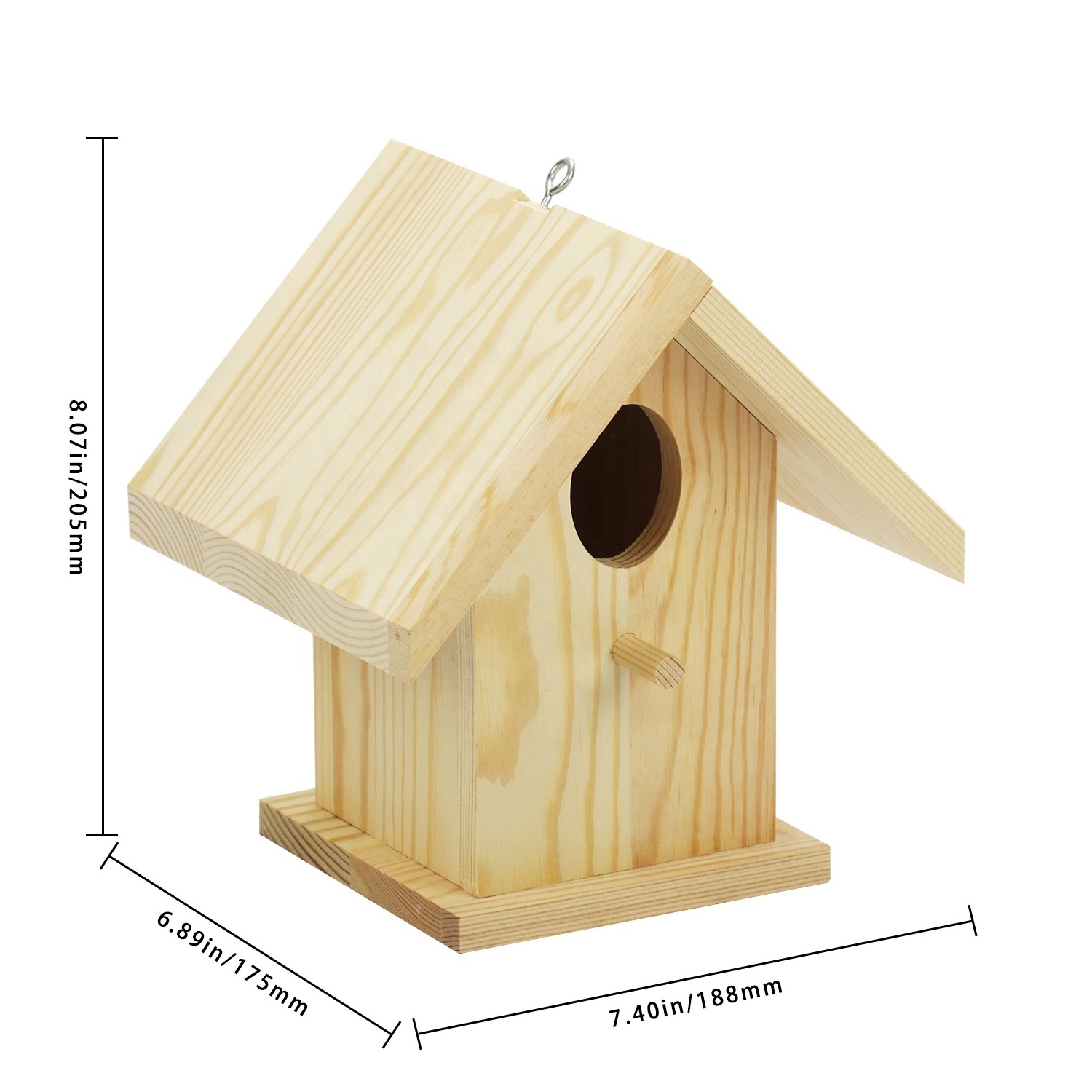 custom wooden bird houses Nesting Box wood bird house With Lanyard Hook up Hanging Birdhouse Clearance