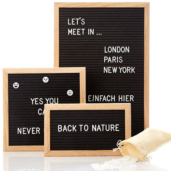 Home Decoration Changeable Letter Board Farmhouse Wooden Felt Letter Board Gifts Display Felt Message Board Frame