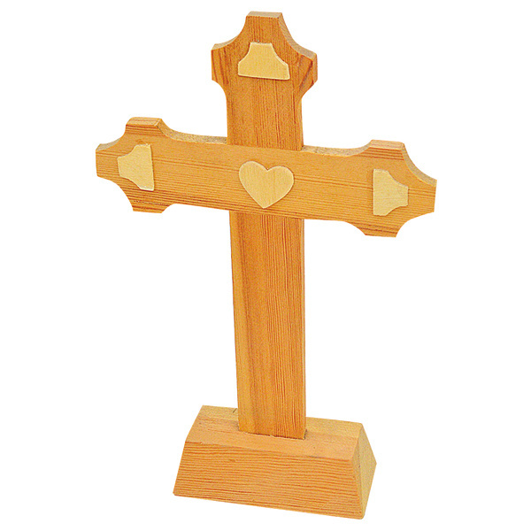 Hot selling decorative wood crafts pine carved stand Christmas wooden cross patterns