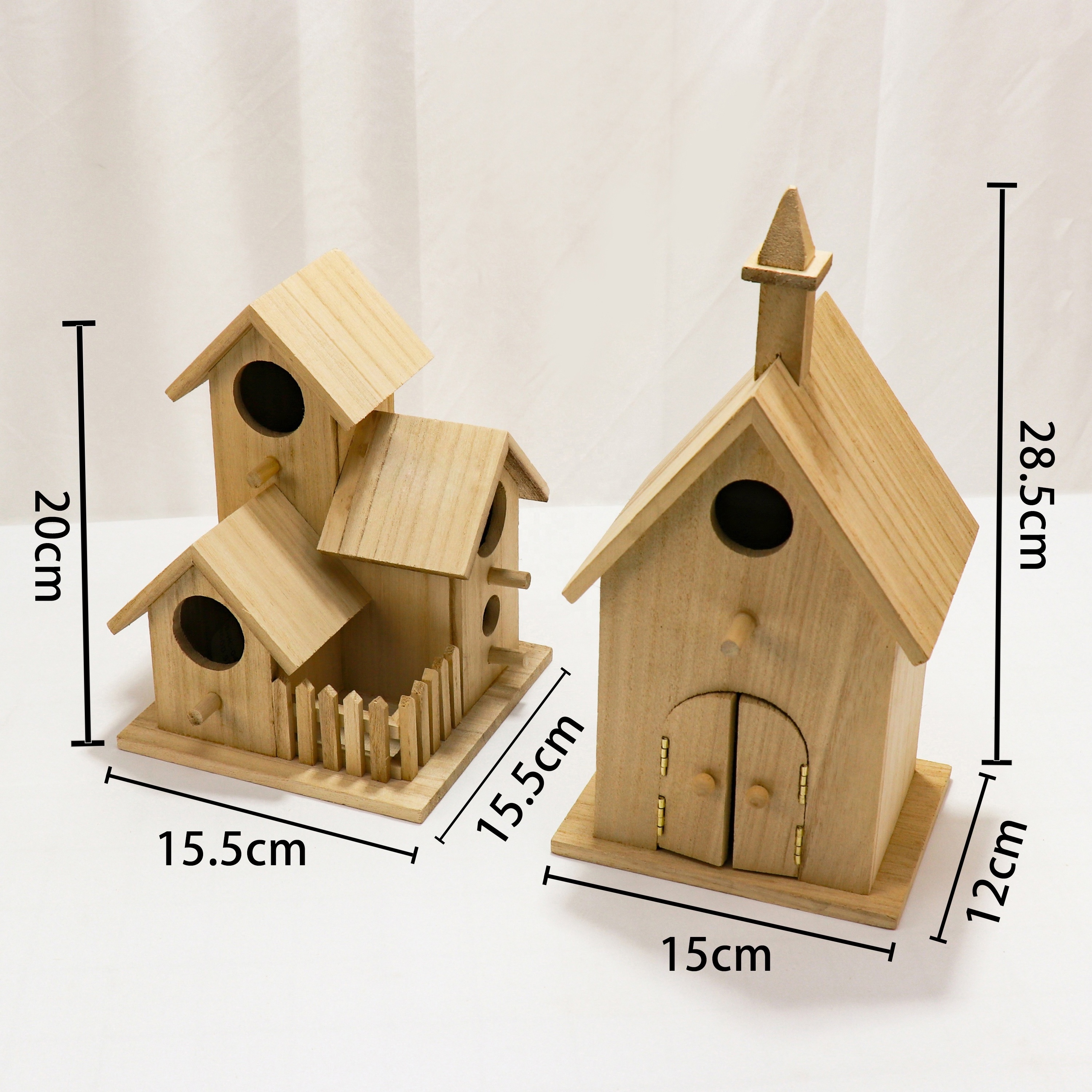 FSC&BSCI Outdoor Bird Table Unfinished Small Wooden Hanging Bird Wood for Parrots Budgies Small Birds house