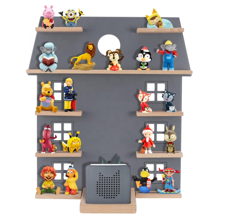 FSC&BSCI wooden Wall Shelf Tonie Figures Magnetic Floating Display Storage Shelf Compatible with Toniebox Audio Characters