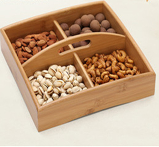 Bamboo Wood Dry Fruit Nuts Snack Storage Box