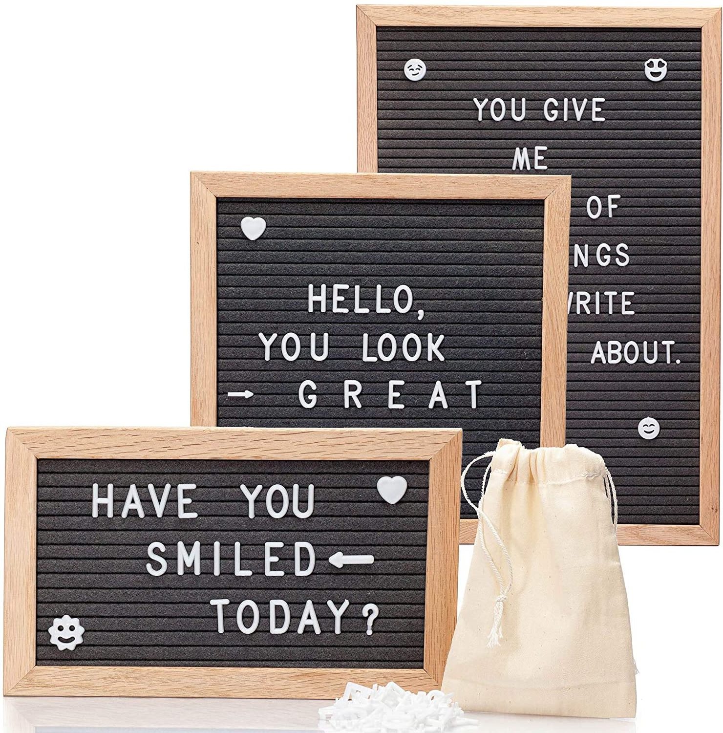 Home Decoration Changeable Letter Board Farmhouse Wooden Felt Letter Board Gifts Display Felt Message Board Frame