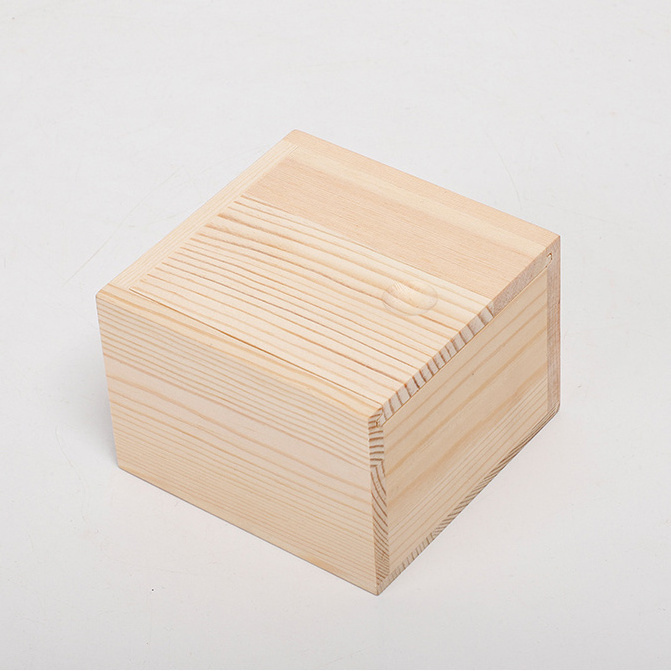 Wholesale Custom OEM Unfinished Print Logo Stock Wholesale Slide Top Cover Case Pine Wood Jewelry Storage Wooden Box