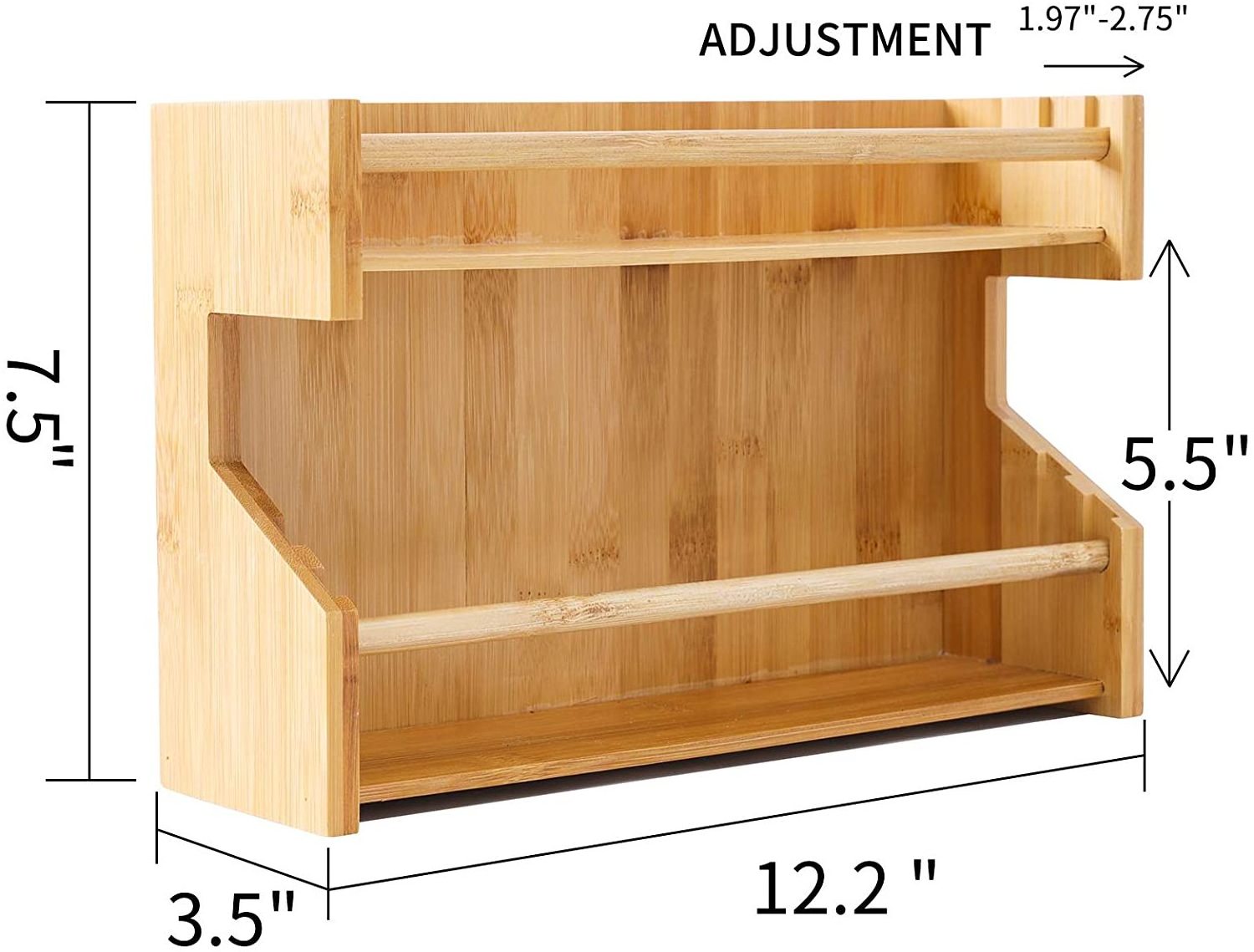 Wood Standing Spice Rack Kitchen Counter Standing Organizer Storage Shelf