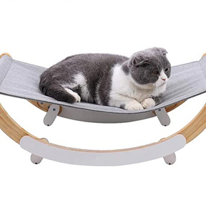 factory selling FSC&BSCI wooden Hanging Cat Bed for Indoor Cats Cozy Rocking Chair Swaying Cat Hammock