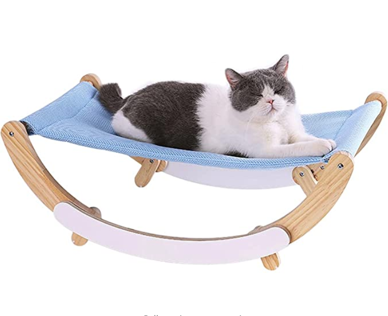 factory selling FSC&BSCI wooden Hanging Cat Bed for Indoor Cats Cozy Rocking Chair Swaying Cat Hammock