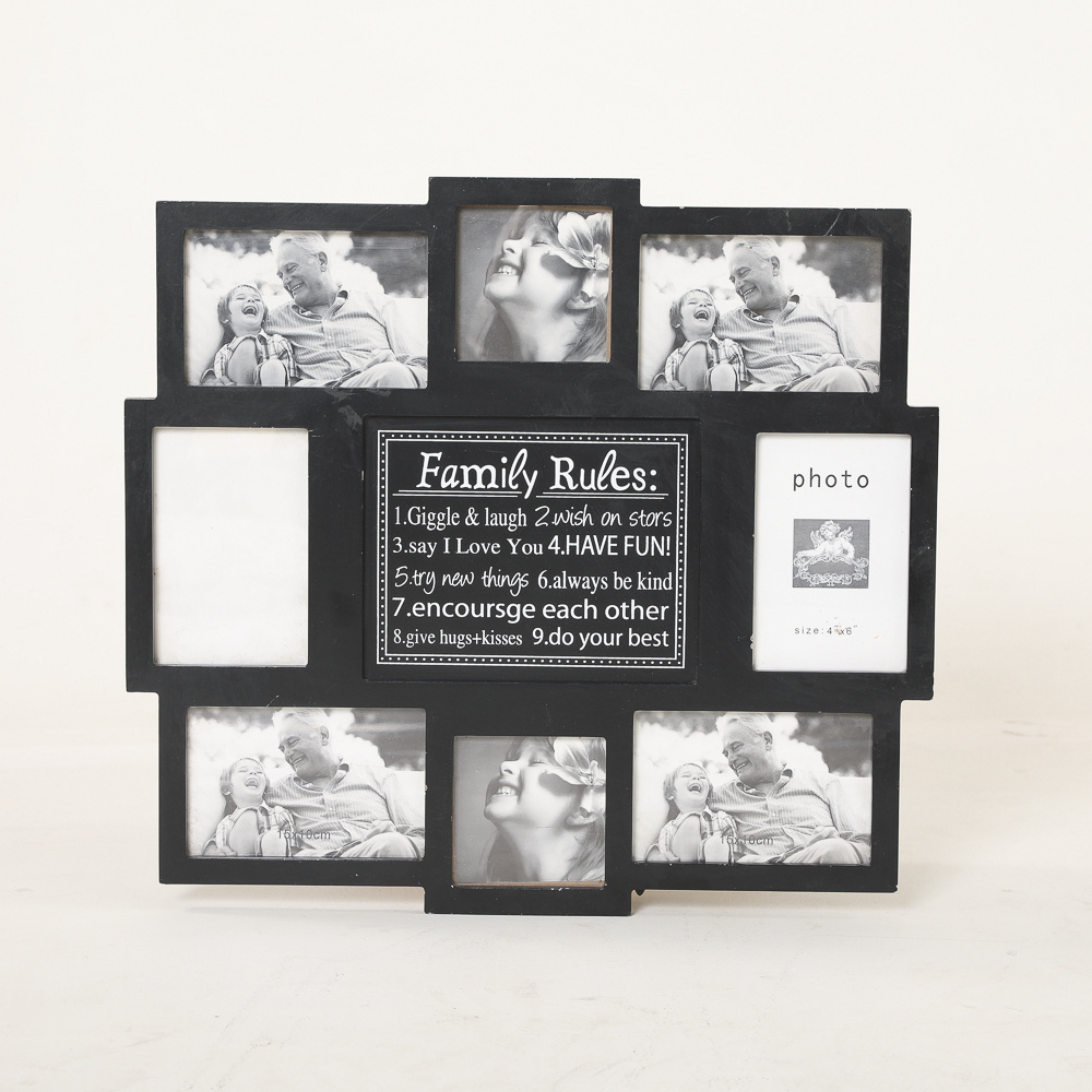 FSC&BSCI  Multi Baby Picture Frames for 4x 6 Photographs, Collage Family Photo Frames for Tabletop or Home office Wall