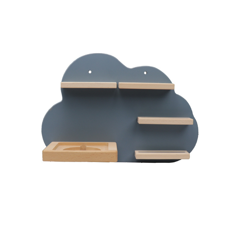 wall mounted Cloud rack Home Storage display rack Decorative floating shelf living Room Bedroom wooden shelving