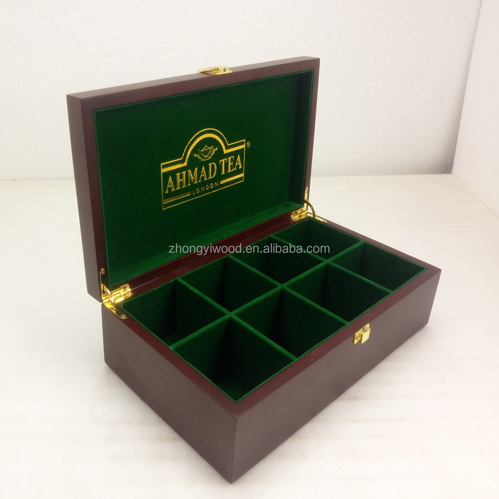 Custom packing wooden bamboo box wood bag tea box for packaging with hinged lid