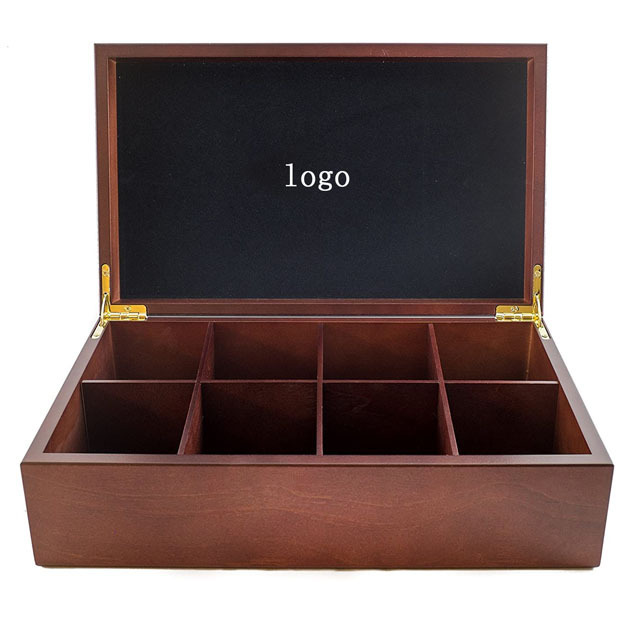 Custom packing wooden bamboo box wood bag tea box for packaging with hinged lid