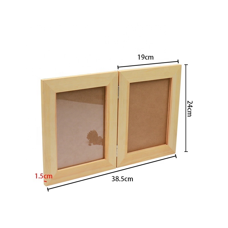 Popular double-sided wooden glass picture frame wooden art double-sided picture frame