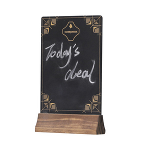 factory FSC&BSCI Wooden Table chalkboard Menu Stand,Wooden Retail Sign Display Holder