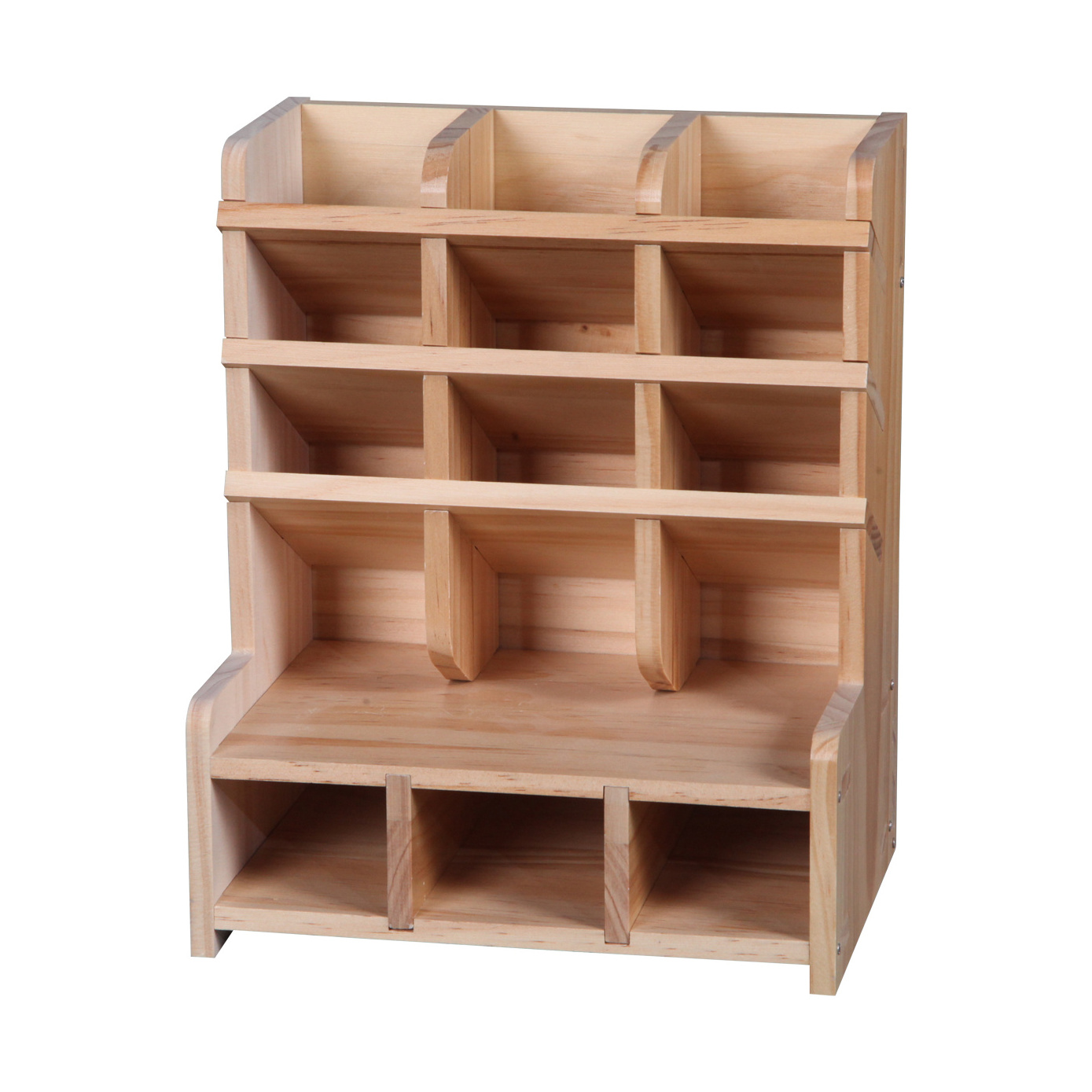 wooden factory FSC&BSCI Wooden Pen Organizer Storage with Drawer, Multi-Functional Pen Holder Box, Desktop Stationary