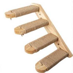 Cat Climbing Shelf Wall Mounted Cat Stairs Ladder Shelf with Jute Scratching for Cat Climbing and Playing