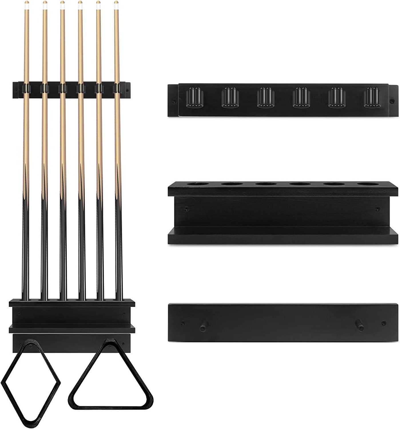 OEM and ODM Wall mounted Solid Wood Cue Stick Holder Giassvio Pool Stick Holder Pool Cue Rack