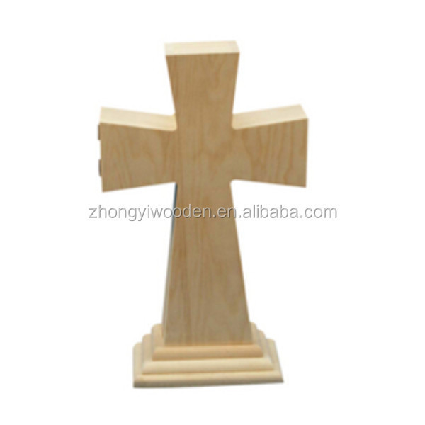 Trade assurance unfinished pointy edge mini design small wooden cross wholesale