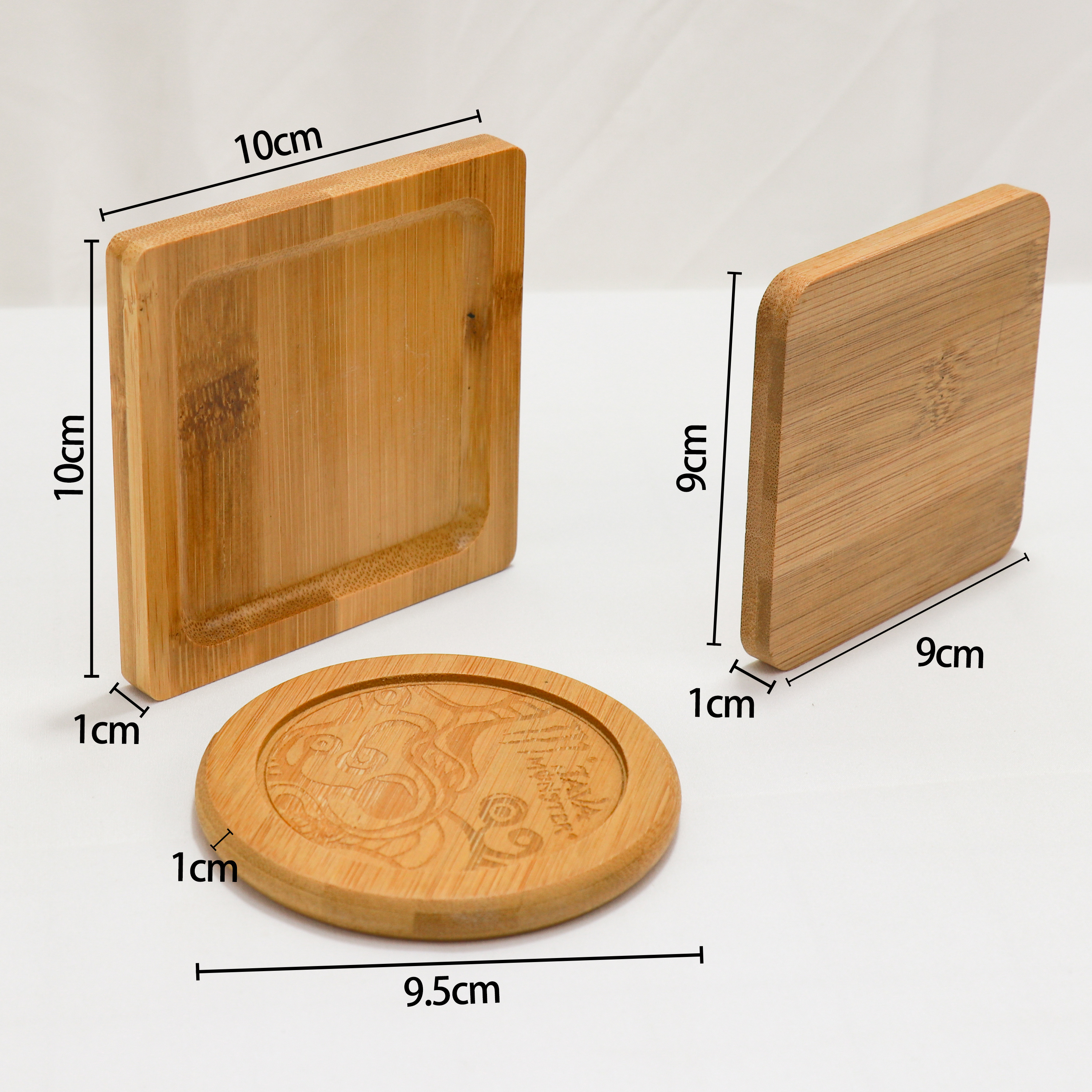 Popular Customised Wood Dishes Plate Gifts Tea Cup Coasters Home organizer decoration Wooden Mat Coaster